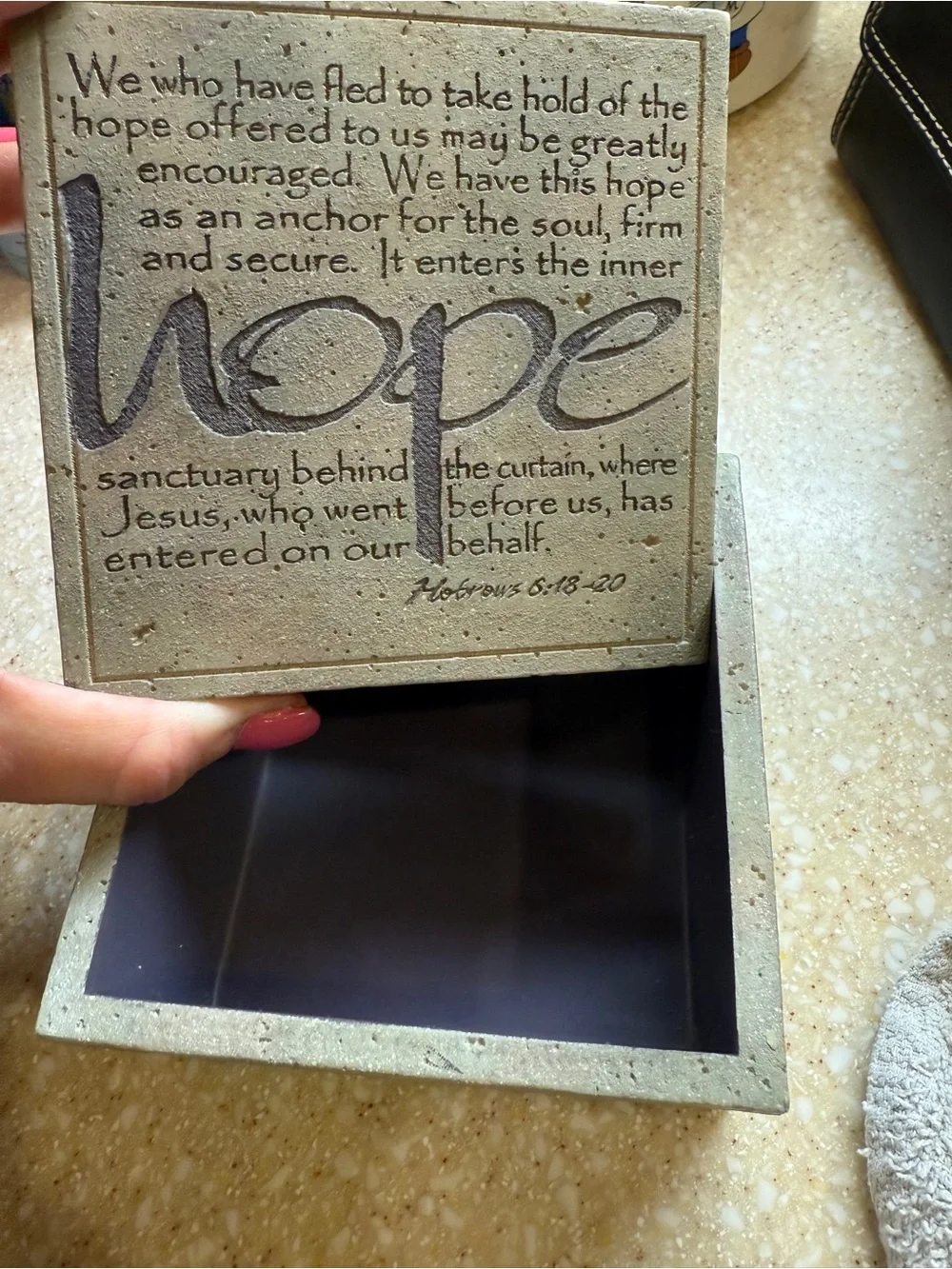 Inspirational Religious 'Hope' 2004 Demdaco by Faith Bill Stross BoxBeige/Gray